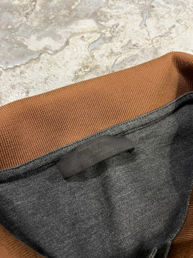SS2014 Prada Brown & Grey Minimalist Polo Shirt DMOgeSA 7