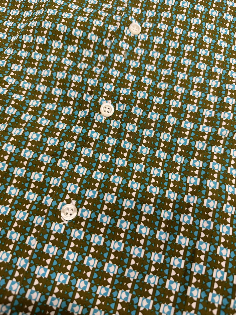 SS2014 Prada Green Patterned Shirt (S) JtXdzLe 2