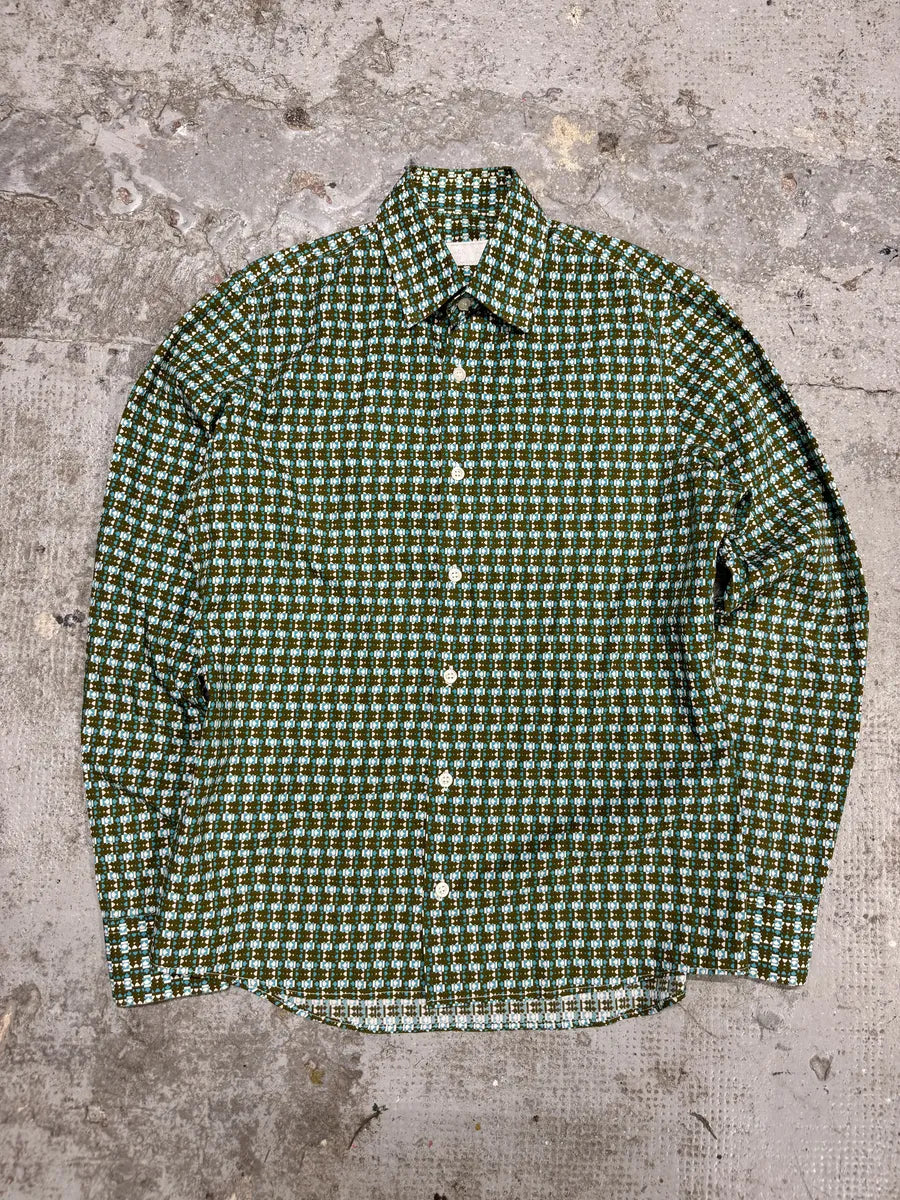 SS2014 Prada Green Patterned Shirt (S) JtXdzLe 3