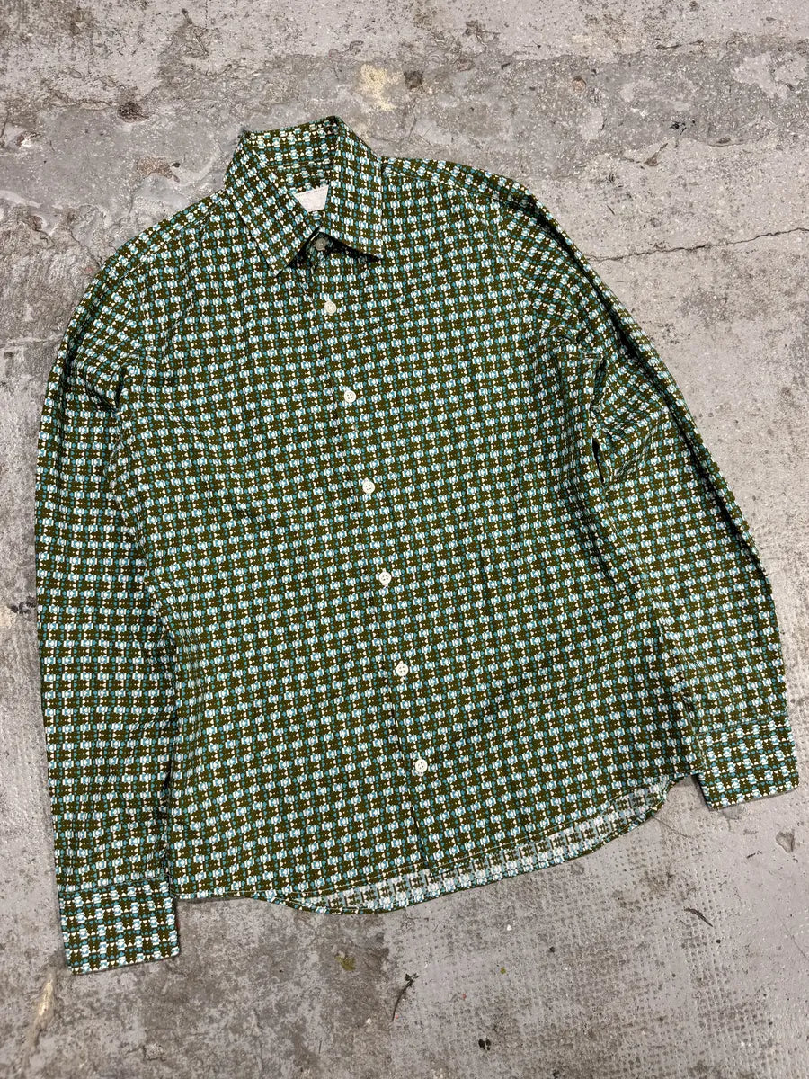SS2014 Prada Green Patterned Shirt (S) JtXdzLe 4