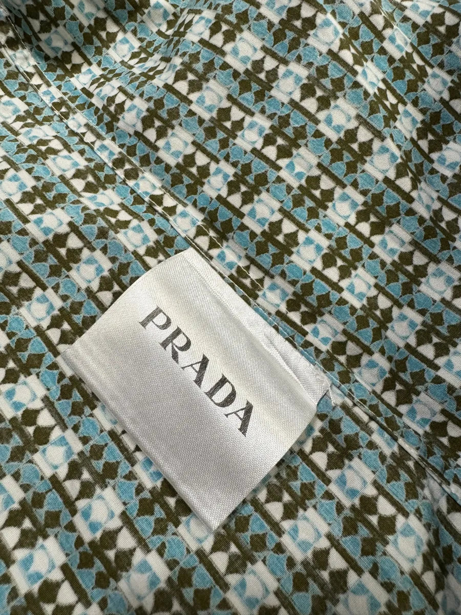 SS2014 Prada Green Patterned Shirt (S) JtXdzLe 7