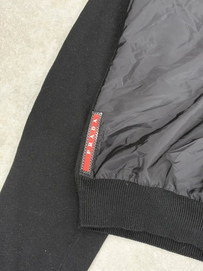 SS2014 Prada Hybrid Black Minimalist Cardigan  iQABfbx 8