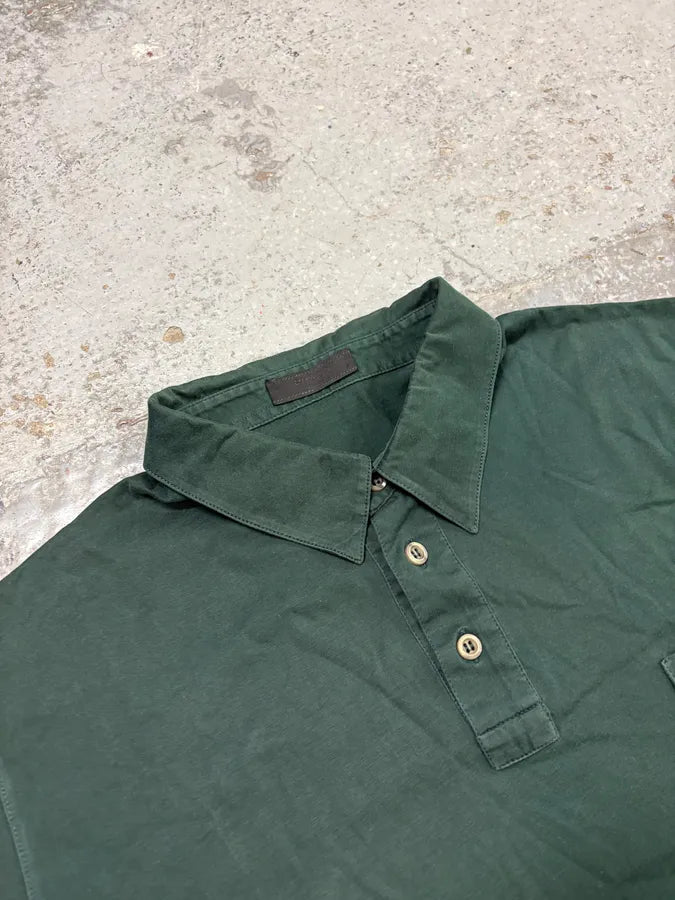 SS2014 Prada Minimalist Olive Logo Polo  RezdLFm 4