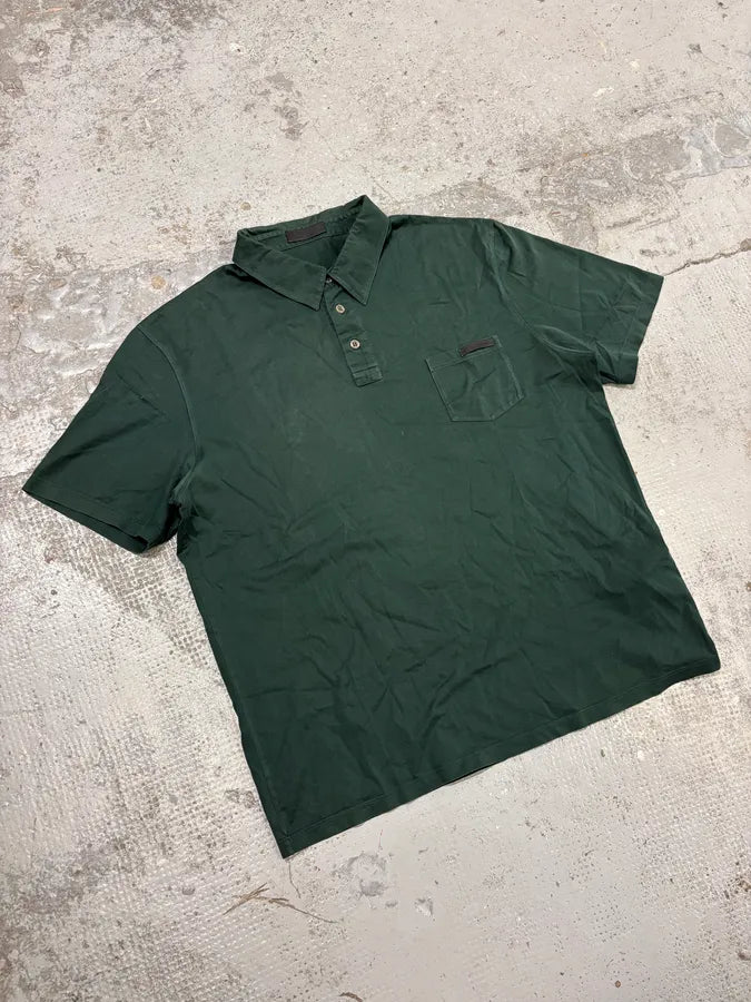 SS2014 Prada Minimalist Olive Logo Polo  RezdLFm 3