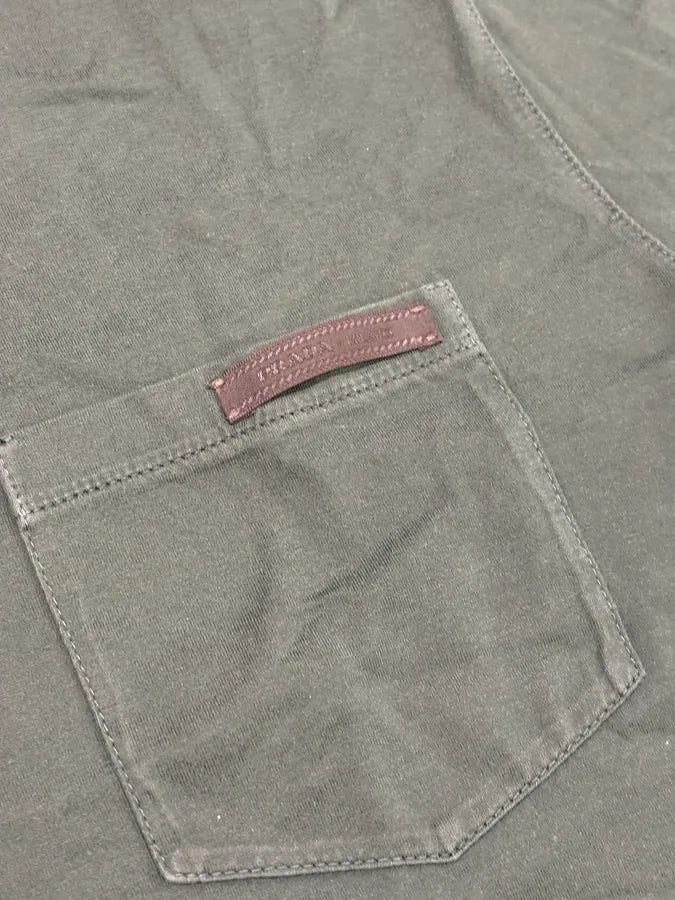 SS2014 Prada Minimalist Olive Logo Polo  RezdLFm 6