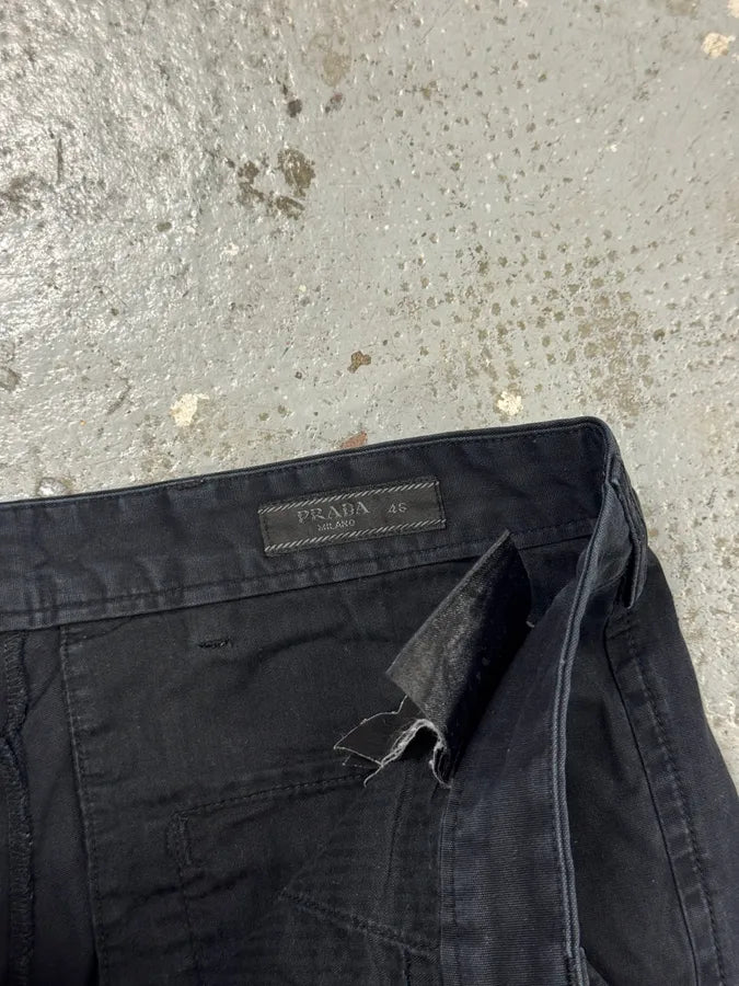 SS2014 Prada Navy Cargo Shorts VaapUhZ 7