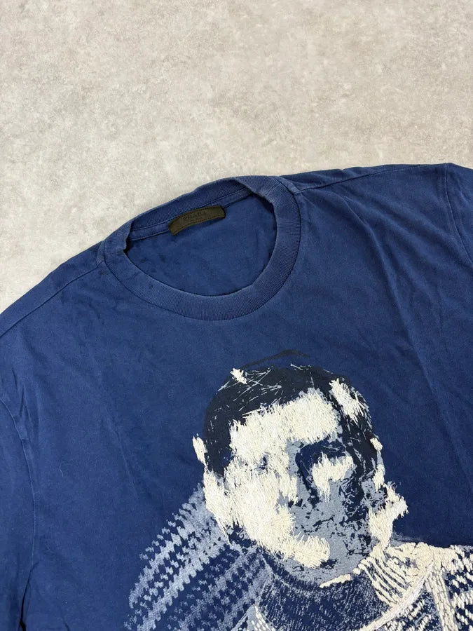 SS2014 Prada Navy Human Body T-Shirt irQJEtK 4