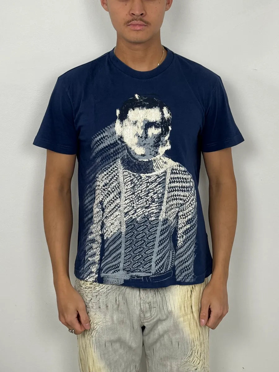 SS2014 Prada Navy Human Body T-Shirt irQJEtK 0