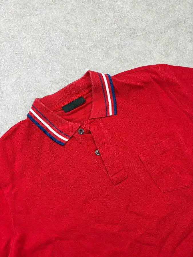 SS2014 Prada Red Striped Collar Polo LIIZPIG 4