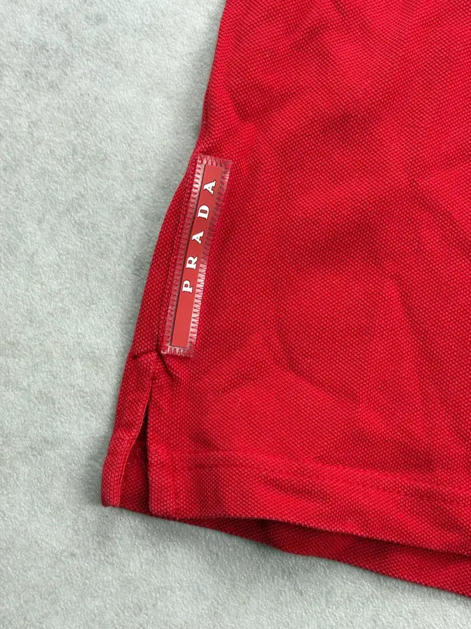 SS2014 Prada Red Striped Collar Polo LIIZPIG 6
