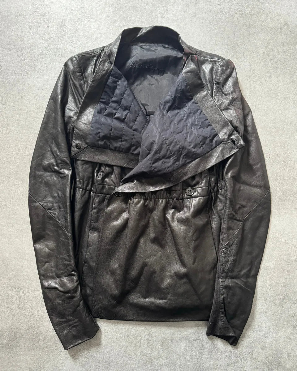 SS2014 Rick Owens Black Futuristic Leather Jacket jGzgKoI 0