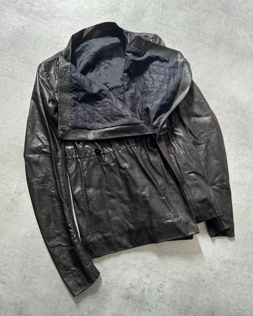 SS2014 Rick Owens Black Futuristic Leather Jacket jGzgKoI 5