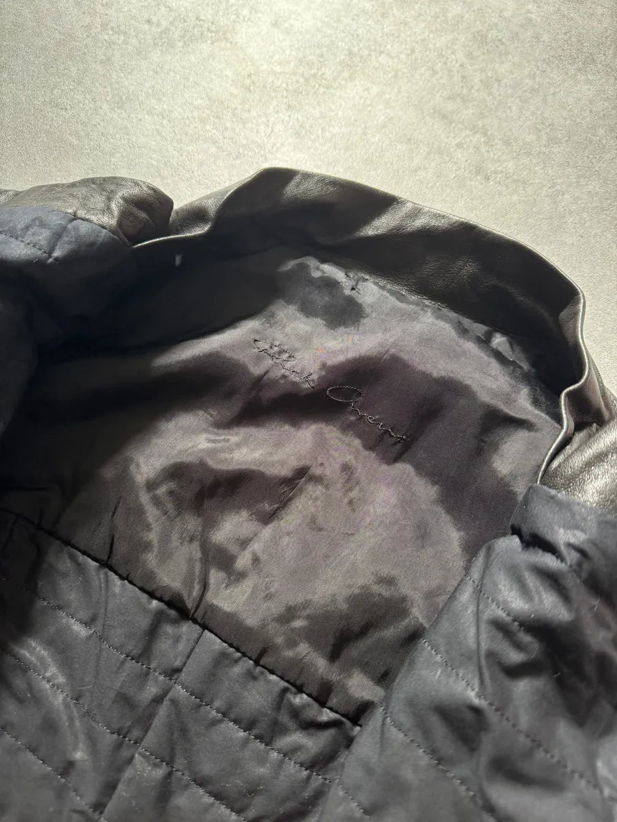 SS2014 Rick Owens Black Futuristic Leather Jacket jGzgKoI 7