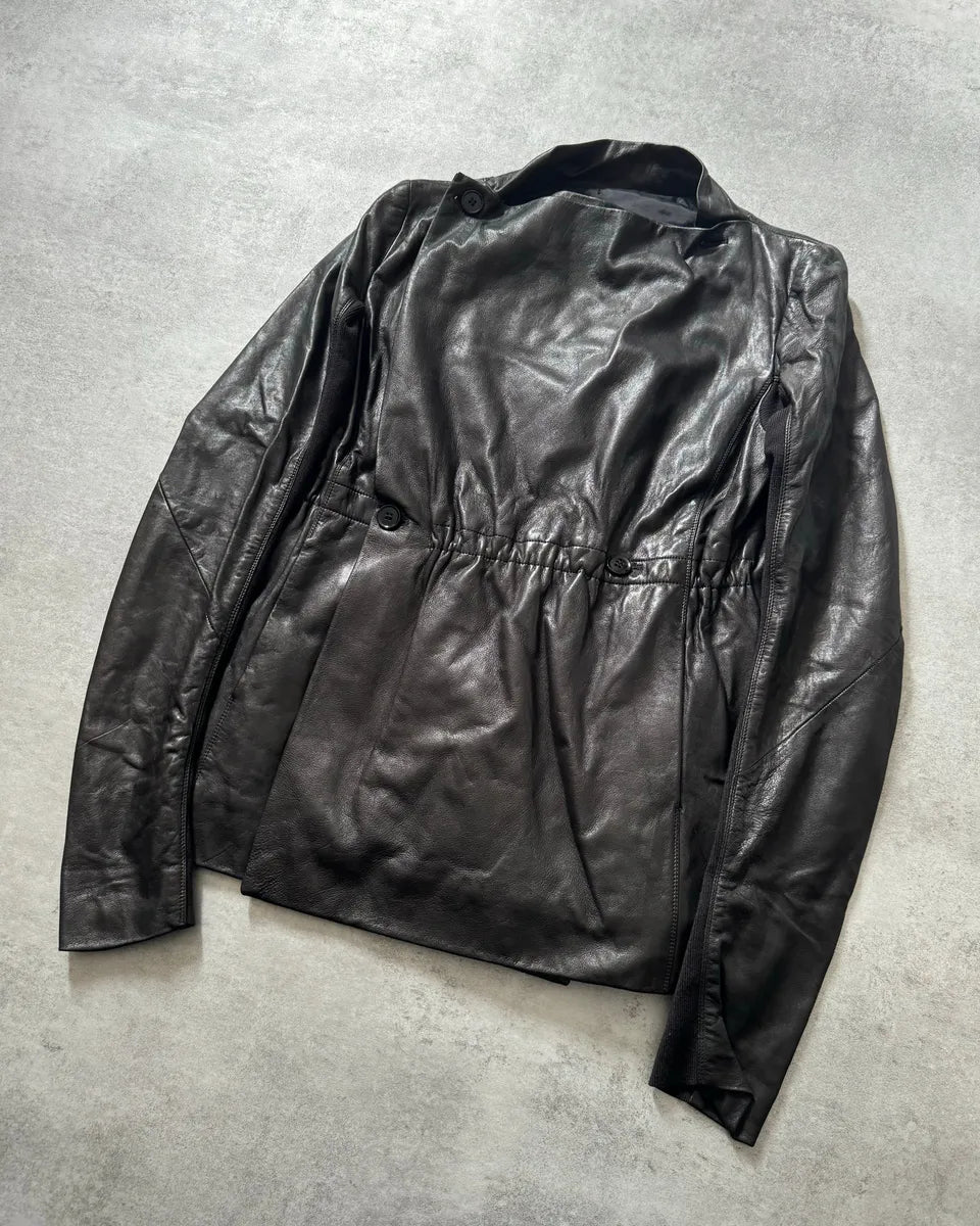 SS2014 Rick Owens Black Futuristic Leather Jacket jGzgKoI 8