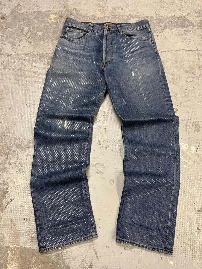 SS2014 Roberto Cavalli Shiny Blue Denim Jeans lnUvGTl 0