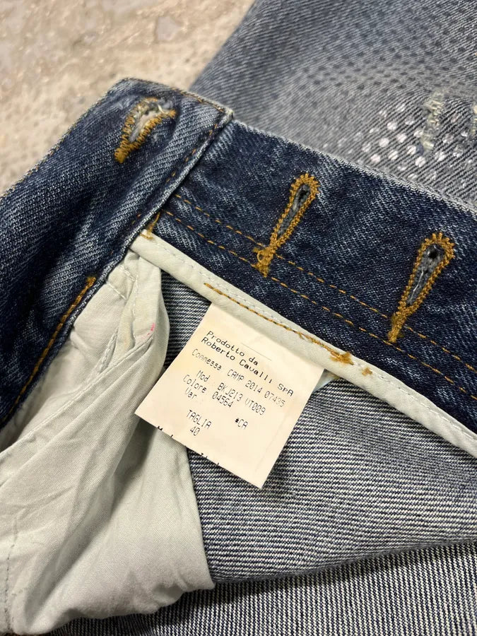 SS2014 Roberto Cavalli Shiny Blue Denim Jeans lnUvGTl 12