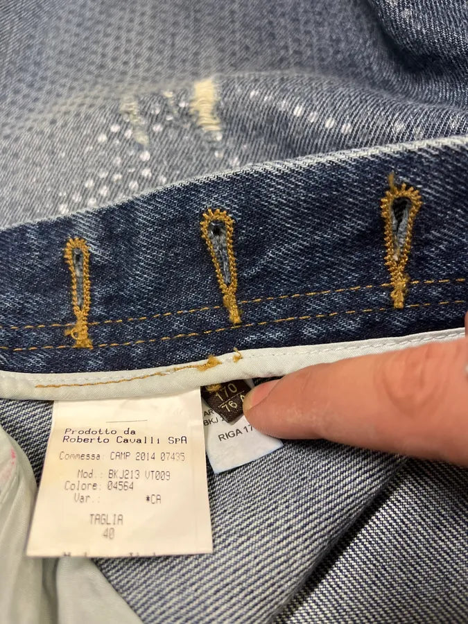 SS2014 Roberto Cavalli Shiny Blue Denim Jeans lnUvGTl 13