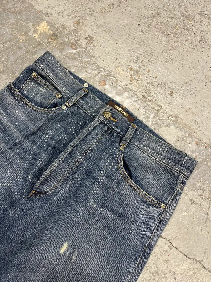 SS2014 Roberto Cavalli Shiny Blue Denim Jeans lnUvGTl 5