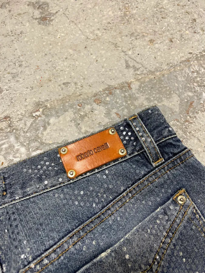 SS2014 Roberto Cavalli Shiny Blue Denim Jeans lnUvGTl 9