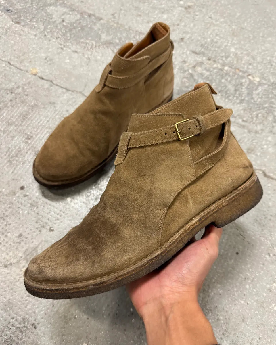 SS2014 Saint Laurent Beige Leather Suede Boots CzRpipC 0