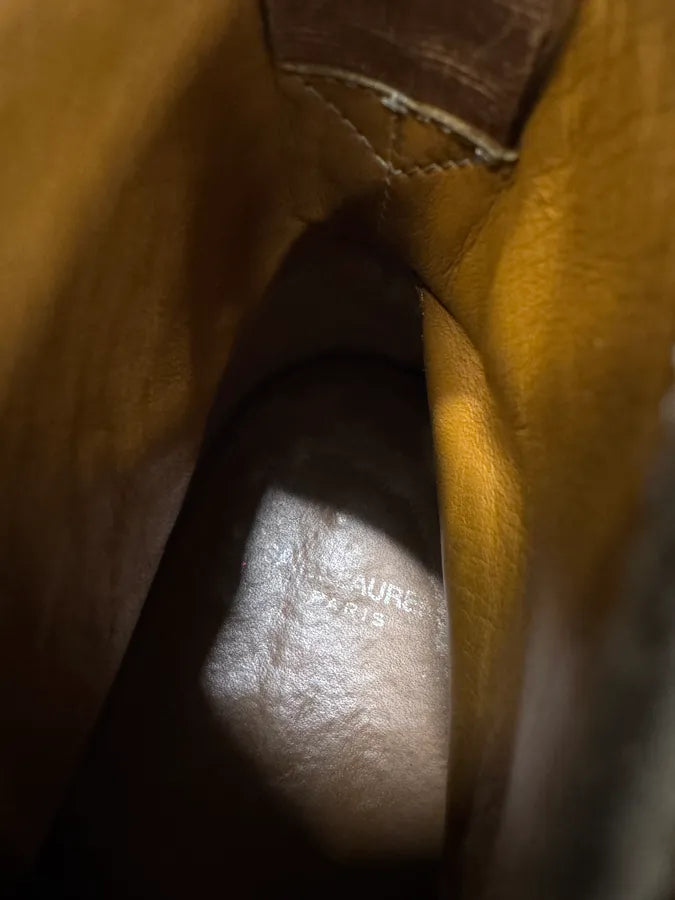 SS2014 Saint Laurent Beige Leather Suede Boots CzRpipC 10