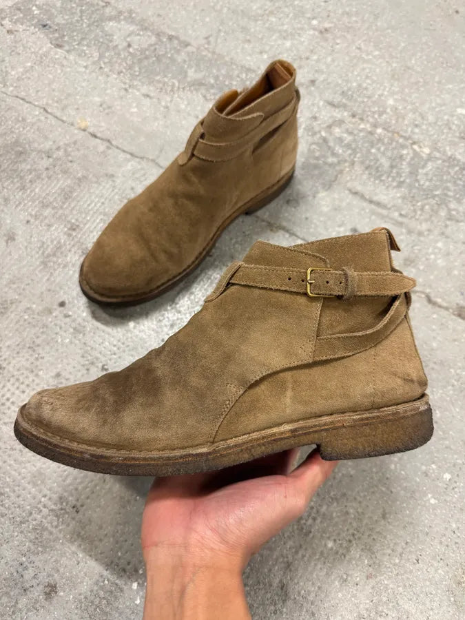 SS2014 Saint Laurent Beige Leather Suede Boots CzRpipC 2