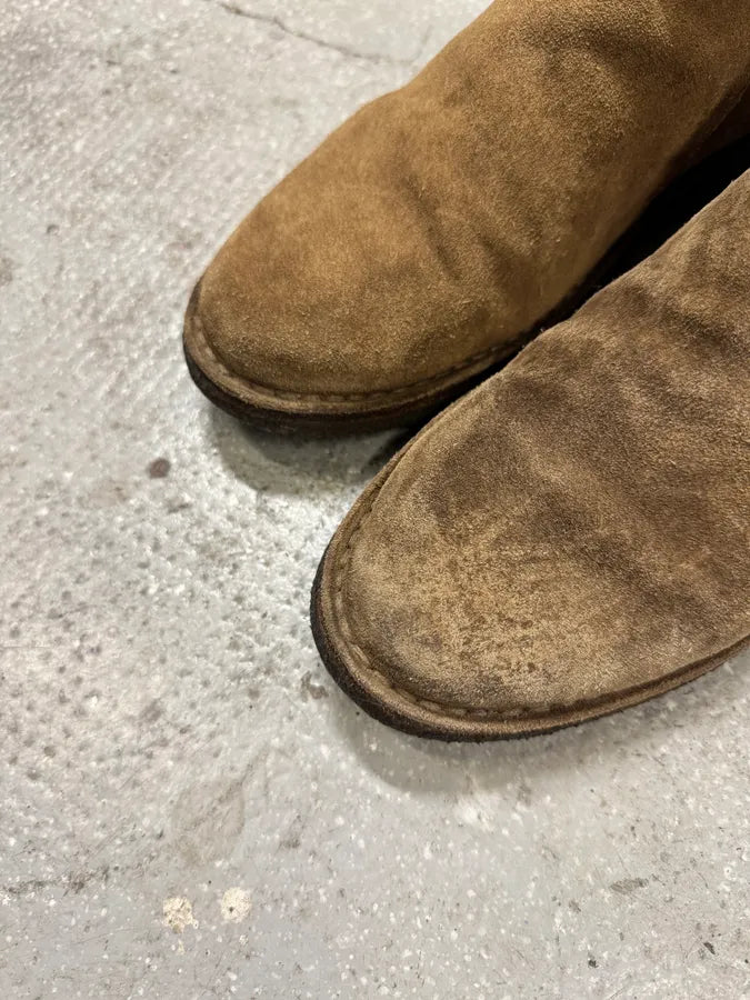 SS2014 Saint Laurent Beige Leather Suede Boots CzRpipC 3