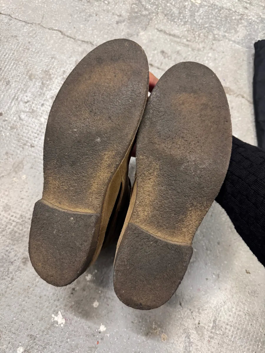 SS2014 Saint Laurent Beige Leather Suede Boots CzRpipC 5