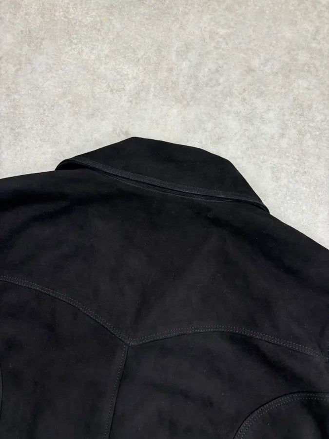 SS2015 Saint Laurent Black Suede Leather Jacket by Hedi Slimane IqbDaWM 5