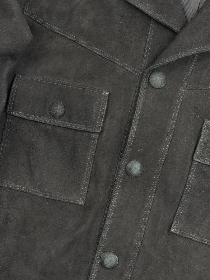 SS2015 Saint Laurent Black Suede Leather Jacket by Hedi Slimane IqbDaWM 7