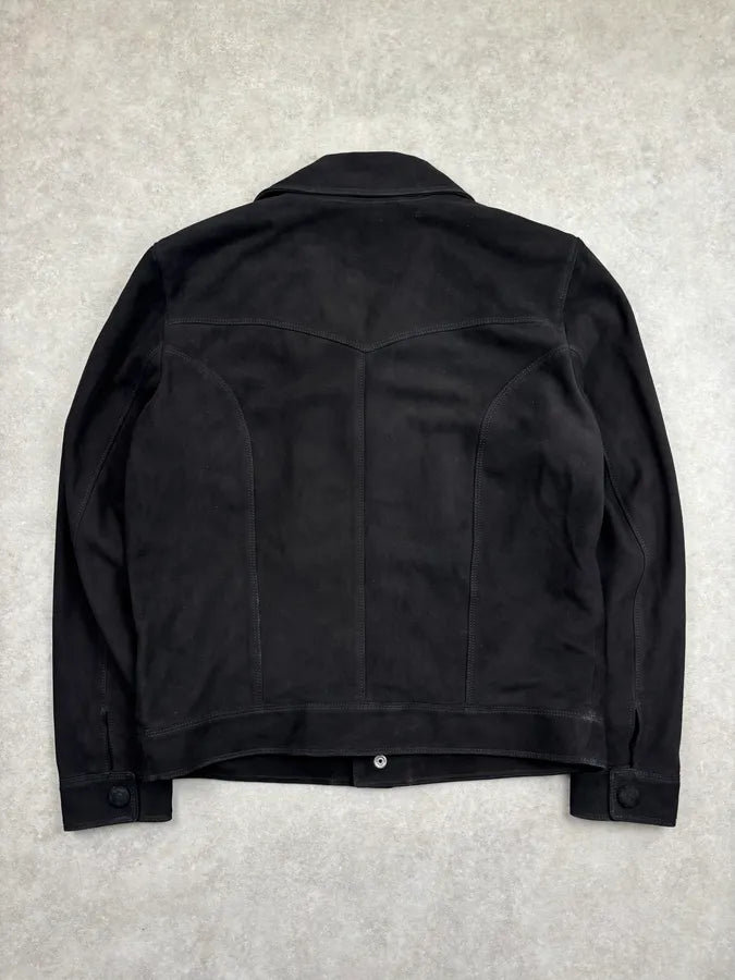 SS2015 Saint Laurent Black Suede Leather Jacket by Hedi Slimane IqbDaWM 4