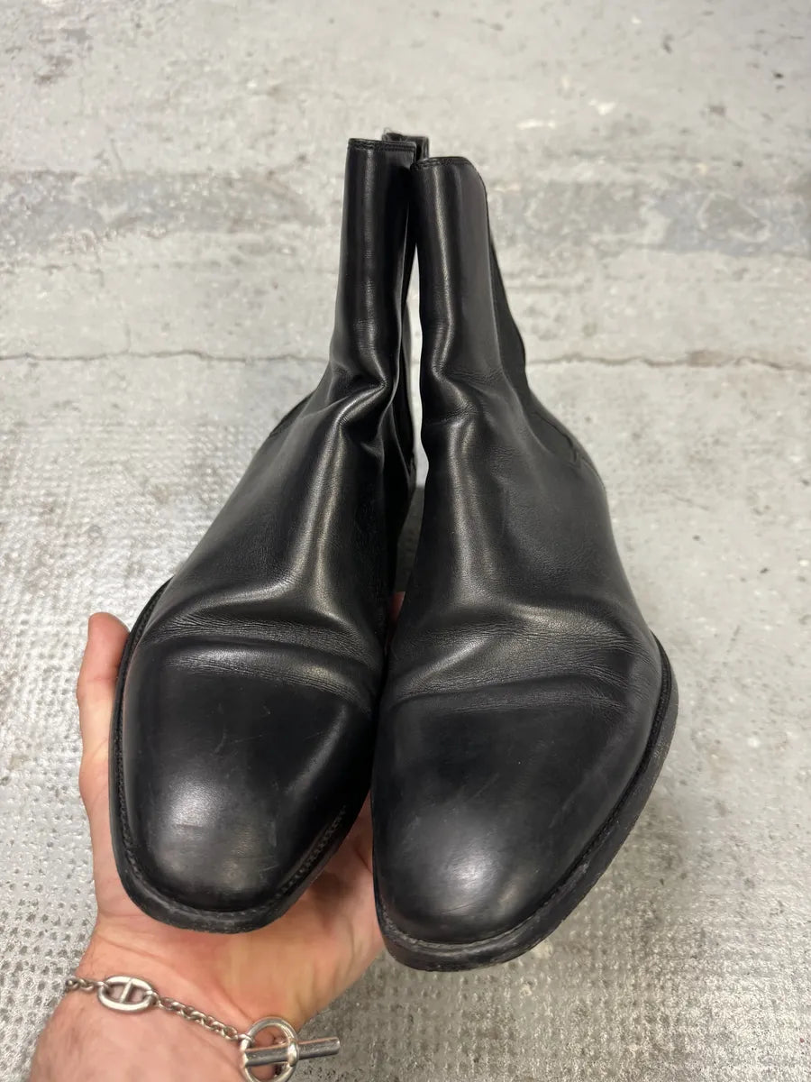 SS2014 Saint Laurent Black Leather Wyatt Boots vSazRTg 5