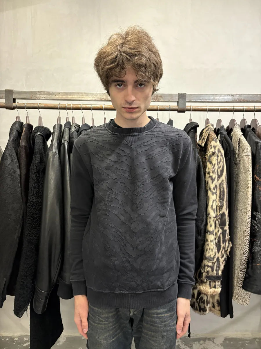 SS2014 Saint Laurent Black Savage Zebra Sweater (S) uZTSUhN 2