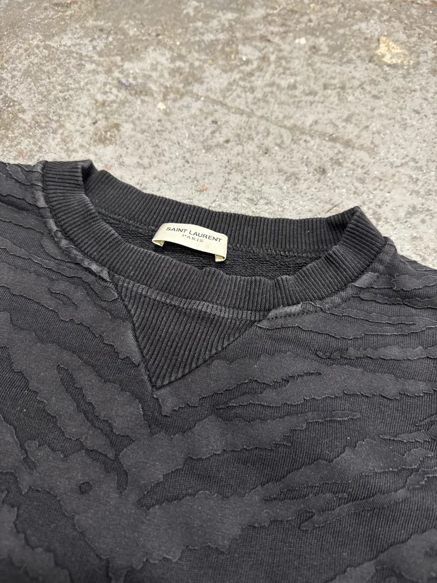 SS2014 Saint Laurent Black Savage Zebra Sweater (S) uZTSUhN 4