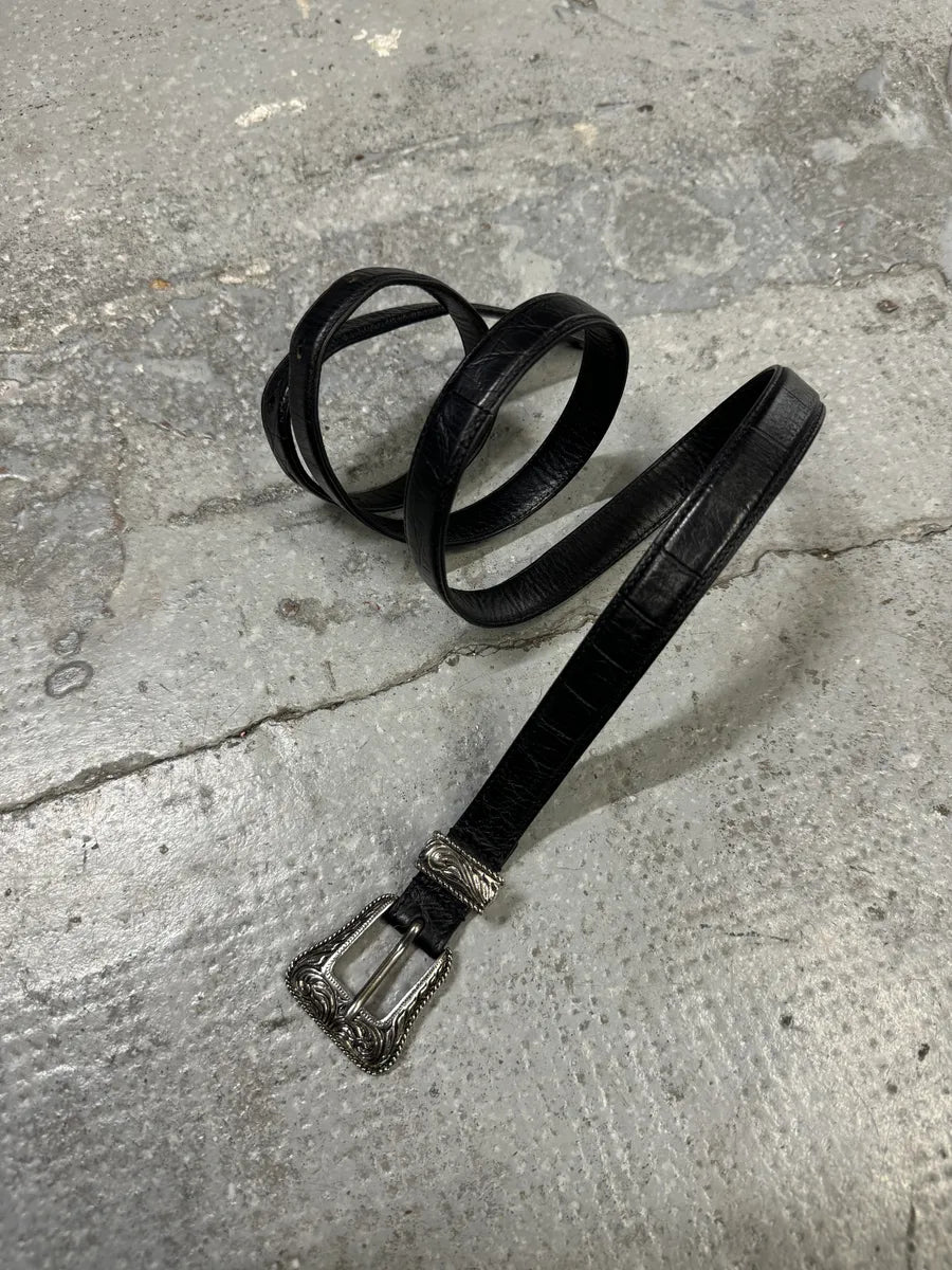 SS2014 Saint Laurent Black Western Metallic Leather Belt by Hedi Slimane (OS) jYKjsxQ 10