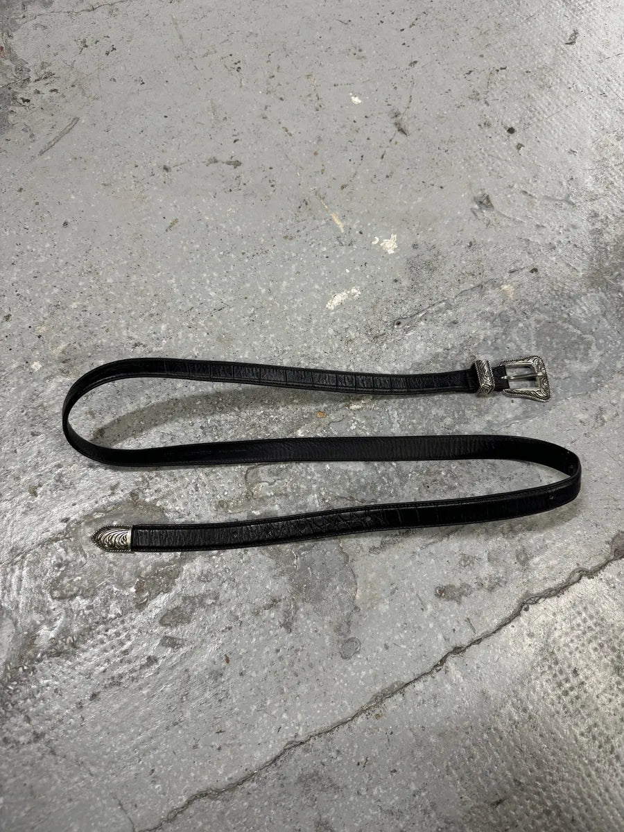 SS2014 Saint Laurent Black Western Metallic Leather Belt by Hedi Slimane (OS) jYKjsxQ 2