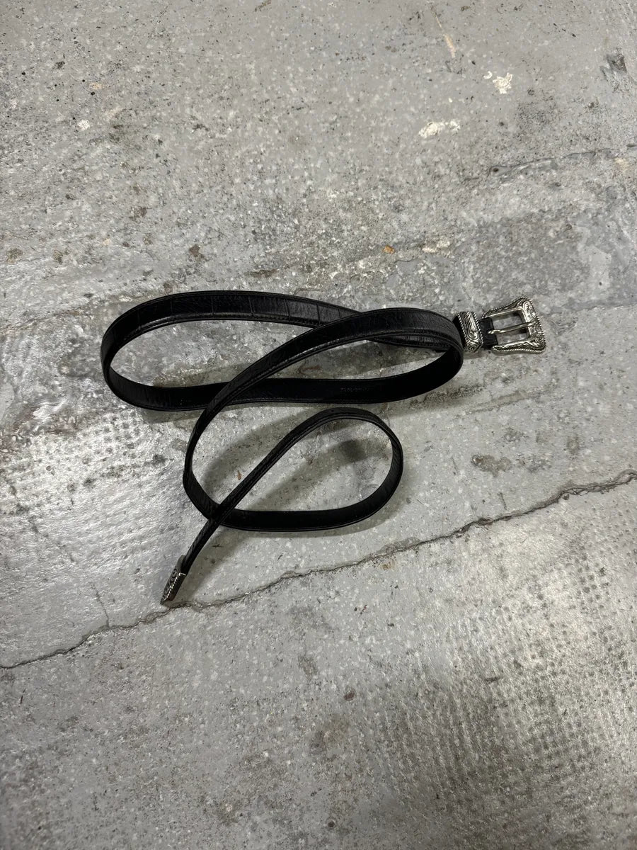 SS2014 Saint Laurent Black Western Metallic Leather Belt by Hedi Slimane (OS) jYKjsxQ 5