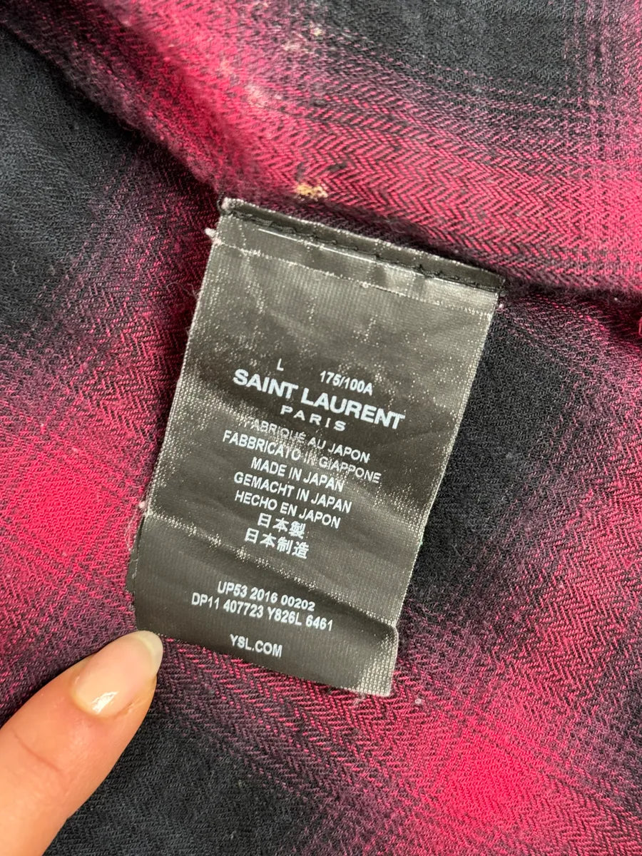 SS2014 Saint Laurent Japanese Red & Black Checkered Shirt by Hedi Slimane xuTIQgj 12