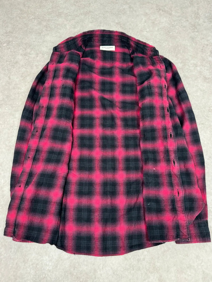 SS2014 Saint Laurent Japanese Red & Black Checkered Shirt by Hedi Slimane xuTIQgj 4