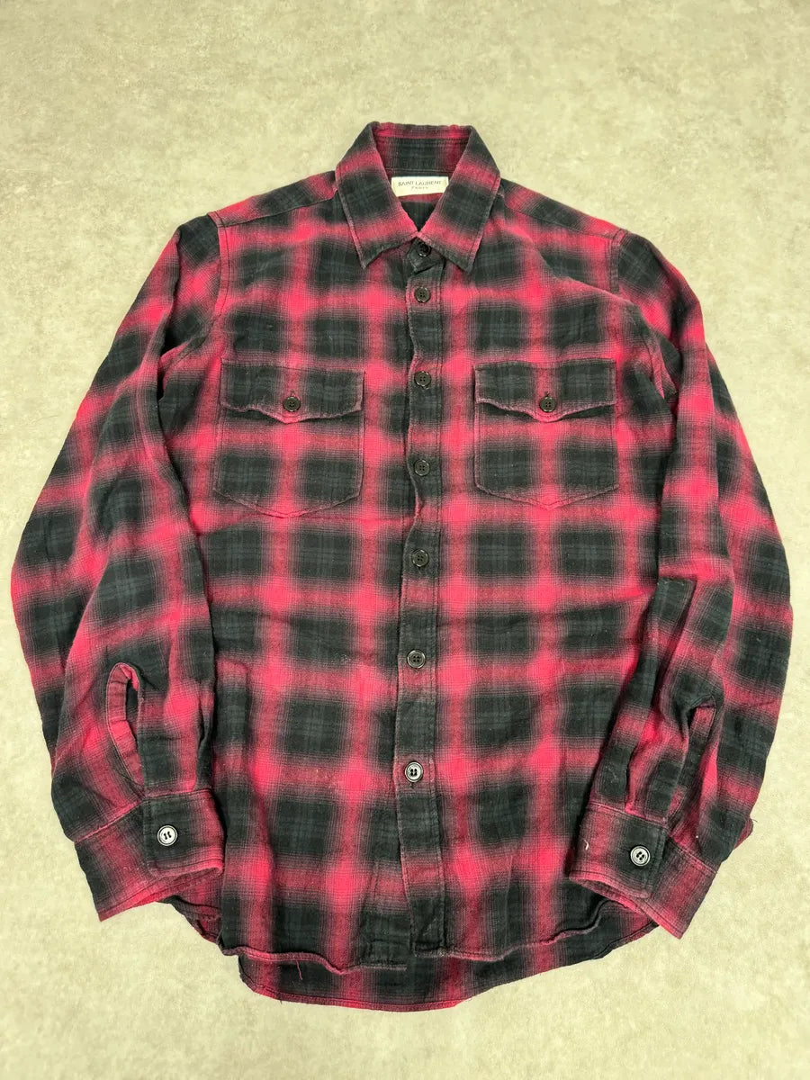 SS2014 Saint Laurent Japanese Red & Black Checkered Shirt by Hedi Slimane xuTIQgj 5