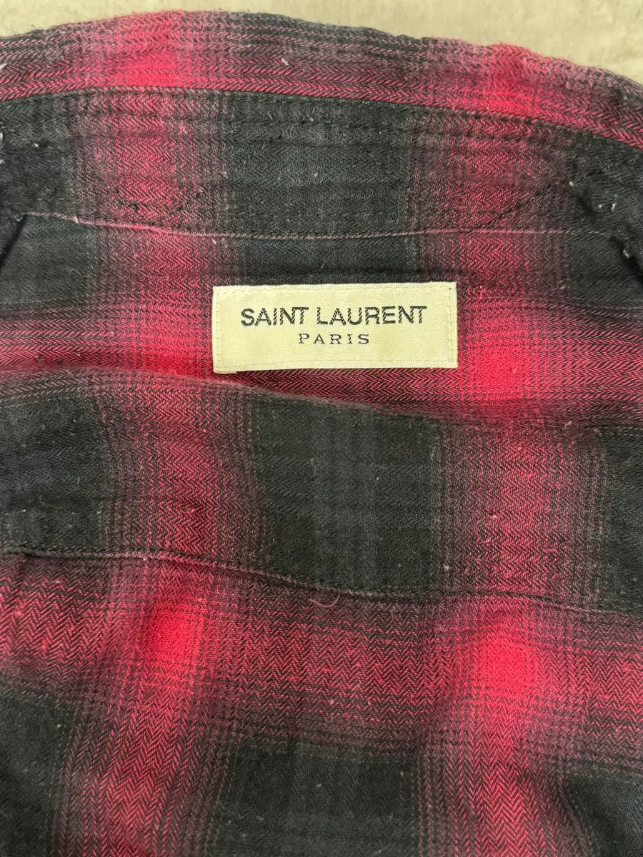 SS2014 Saint Laurent Japanese Red & Black Checkered Shirt by Hedi Slimane xuTIQgj 9