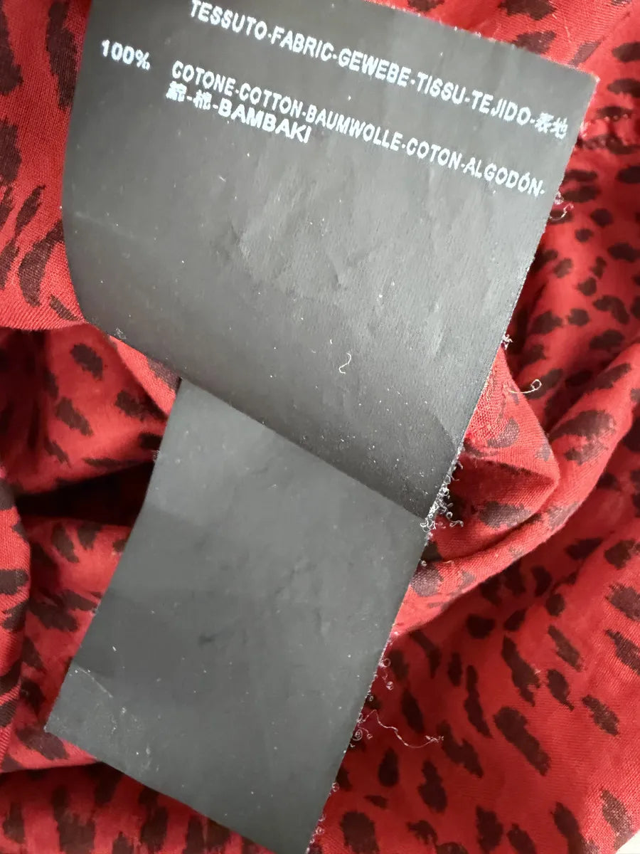 SS2014 Saint Laurent Red & Black Leopard Shirt MHBQADJ 6