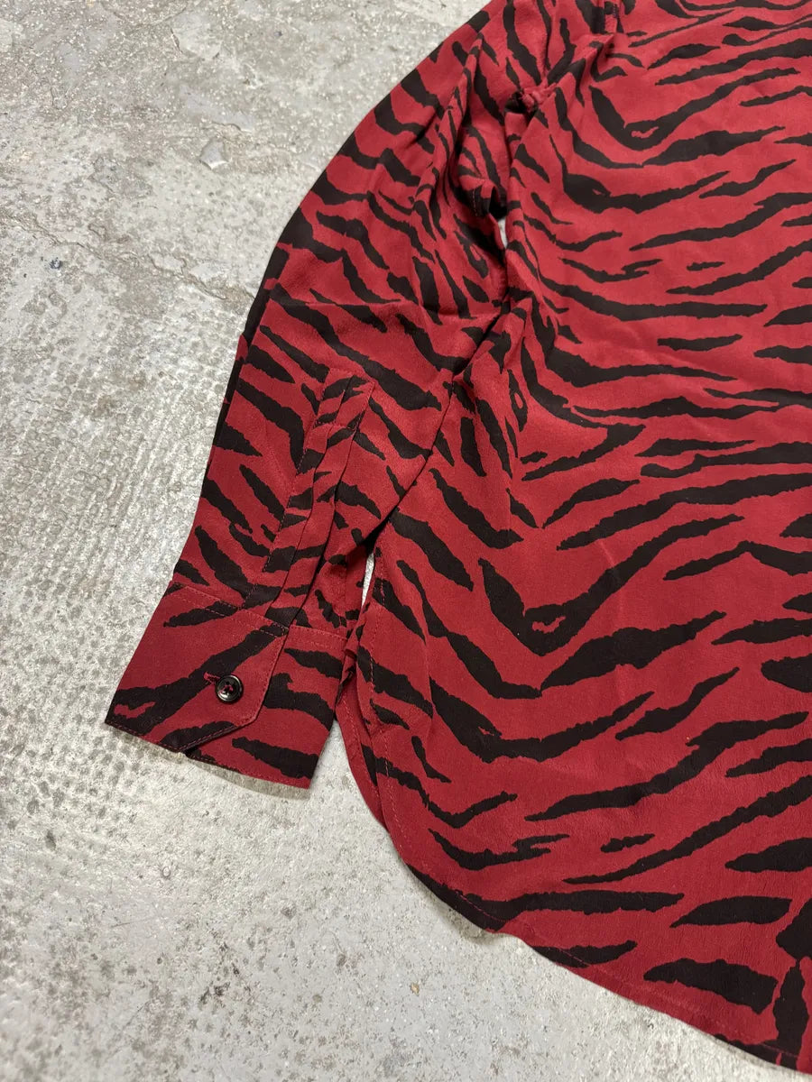 SS2014 Saint Laurent Red & Black Zebra Shirt OotahxJ 7