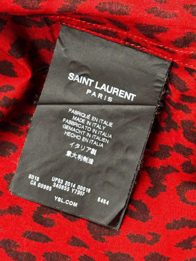 SS2014 Saint Laurent Red Leopard Shirt by Hedi Slimane vKiIaZZ 14