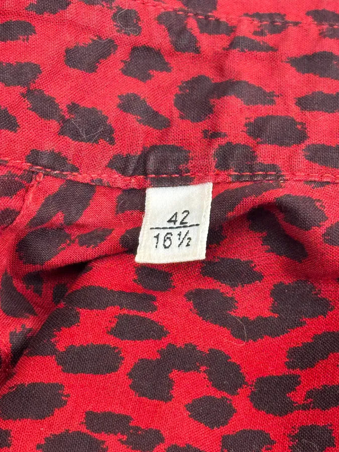 SS2014 Saint Laurent Red Leopard Shirt by Hedi Slimane vKiIaZZ 13