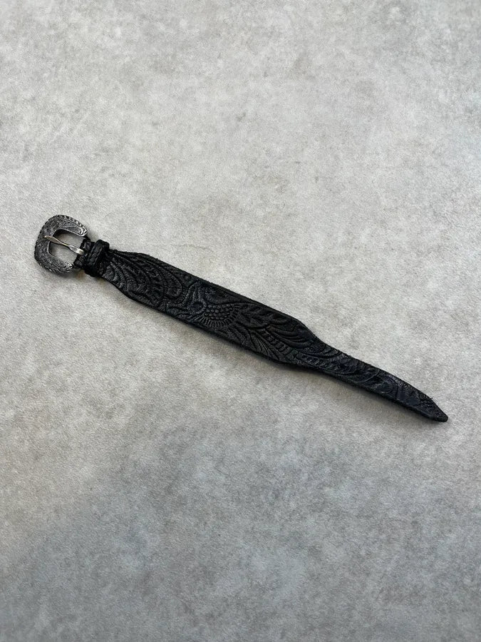 SS2014 Saint Laurent Western Buckle Black Leather Bracelet by Hedi Slimane dpsTAwT 4