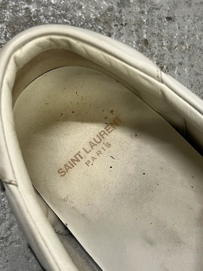 SS2014 Saint Laurent White Stars Leather Sneakers by Hedi Slimane oocalei 4