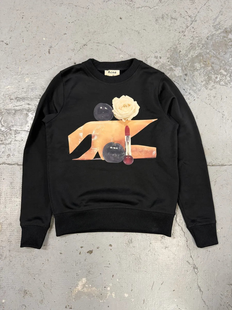SS2015 Acne Studios Black Vernina B Blur Crewneck Sweater OLyiyPJ 0
