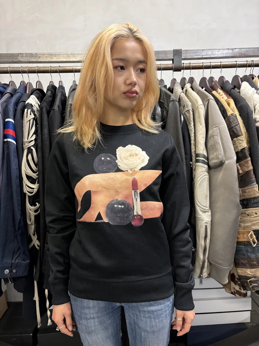 SS2015 Acne Studios Black Vernina B Blur Crewneck Sweater OLyiyPJ 2