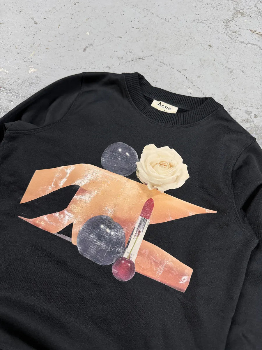 SS2015 Acne Studios Black Vernina B Blur Crewneck Sweater OLyiyPJ 4